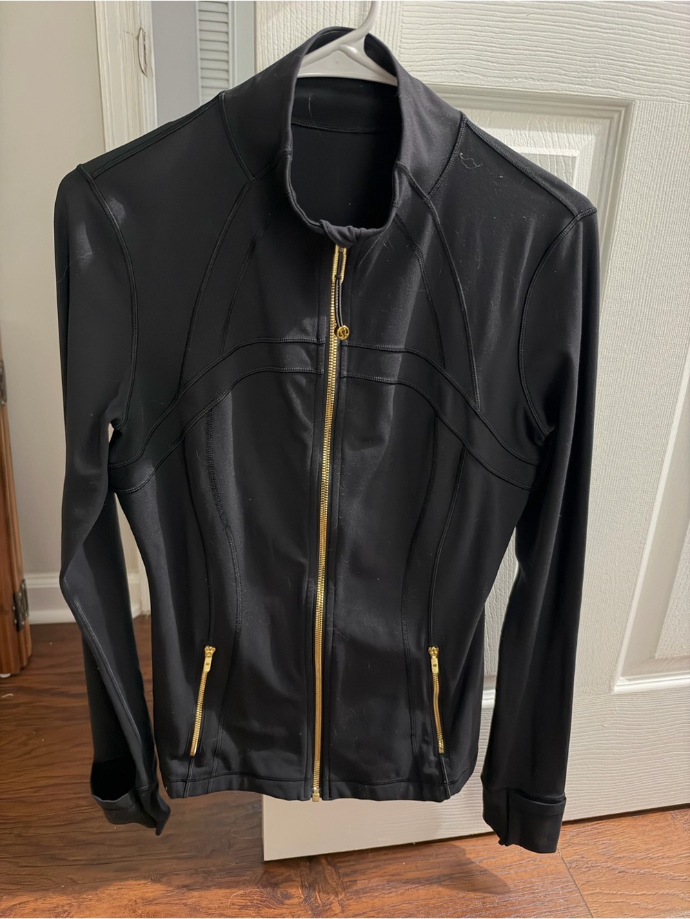 lululemon athletica Black Zip-Up Jacket with Gold Hardware